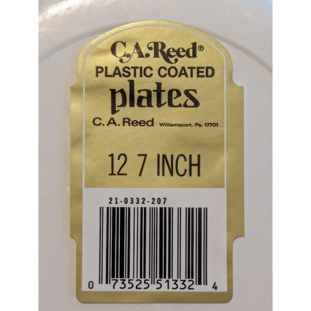 Vintage C.A. Reed Plastic Coated Plates 12 Packs 7 Inch Christmas Bear Carolers